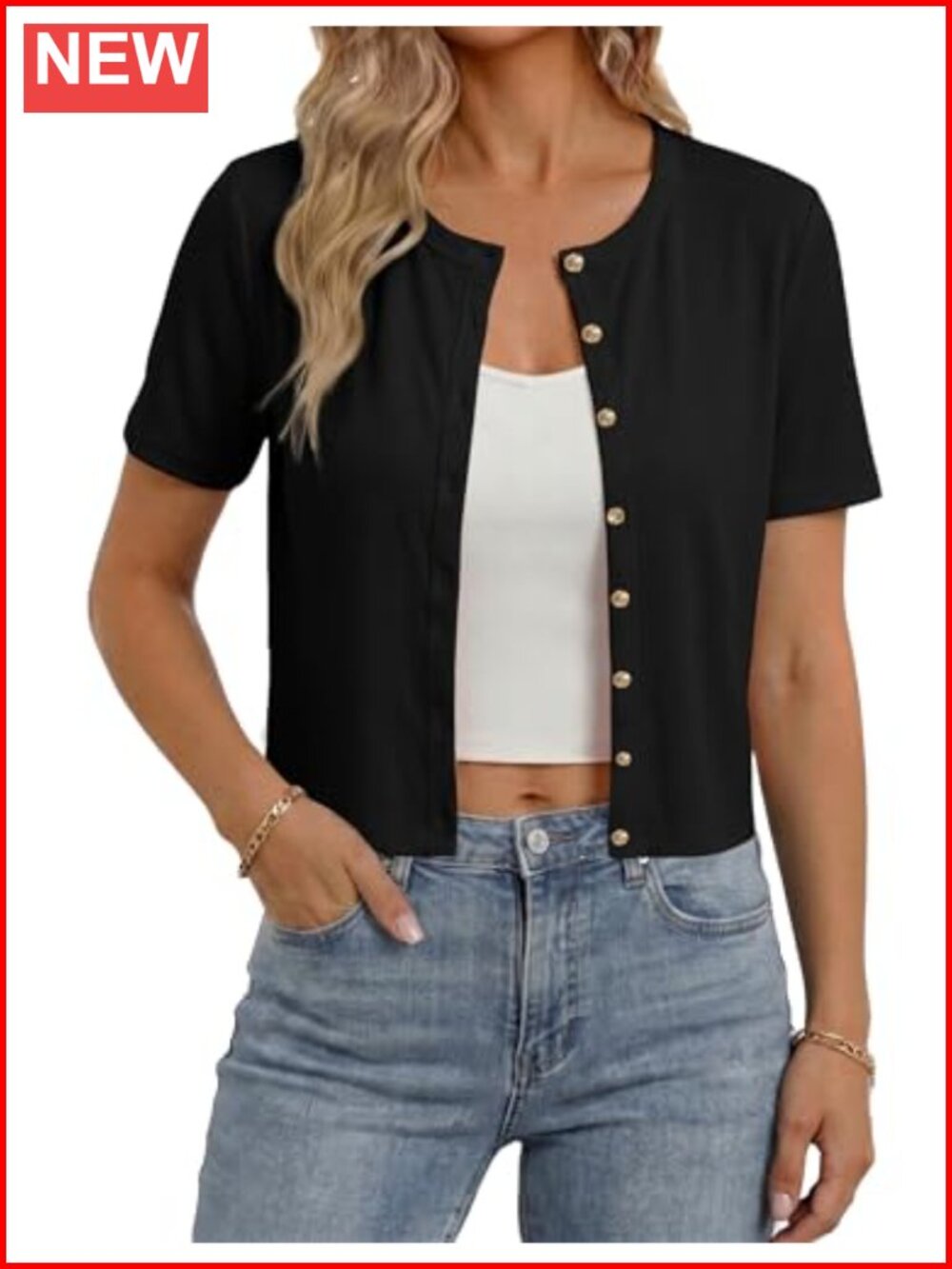 Ribbed Short Sleeve Button Down Crop Cardigan Slim Fit Y2K Knit